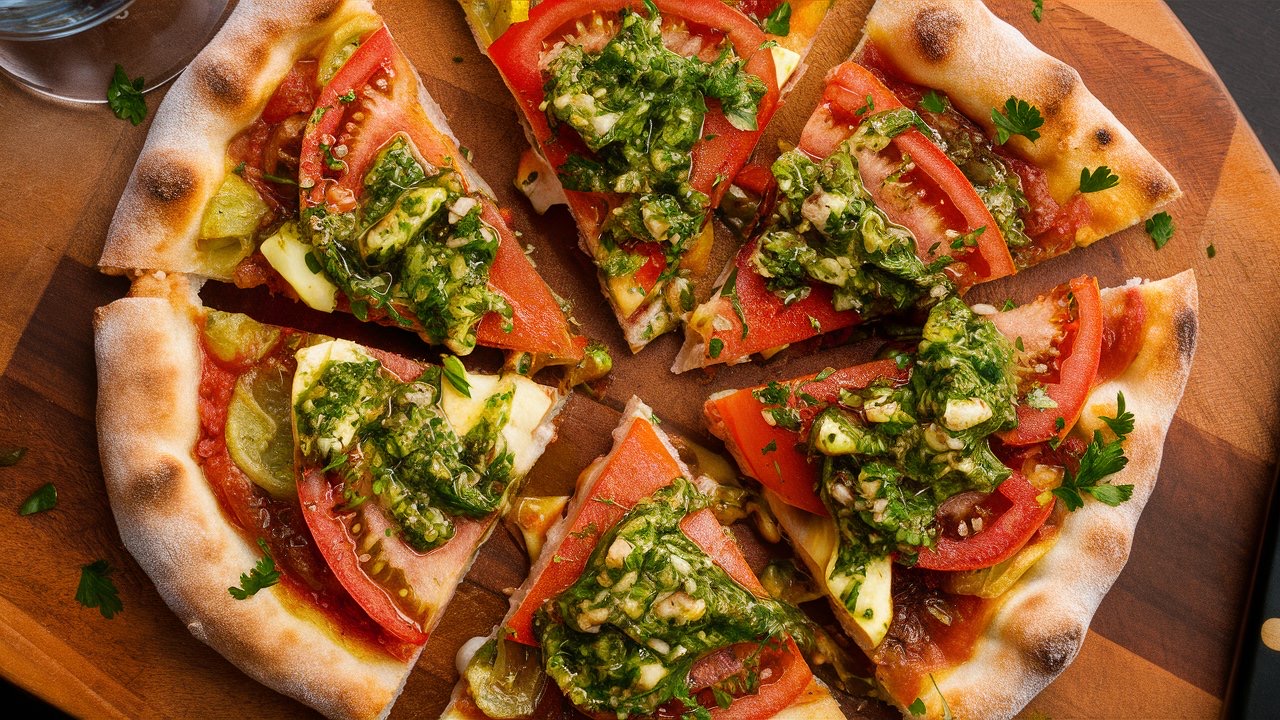 chimichurri tomato pizza recipe