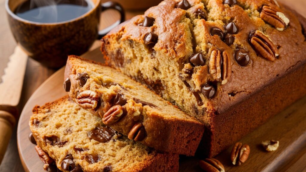 brown butter pecan chocolate chip banana bread