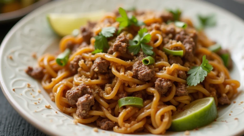 Asian Ground Beef Noodles