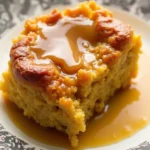 Simple Pumpkin Bread Pudding with Brown Sugar Sauce