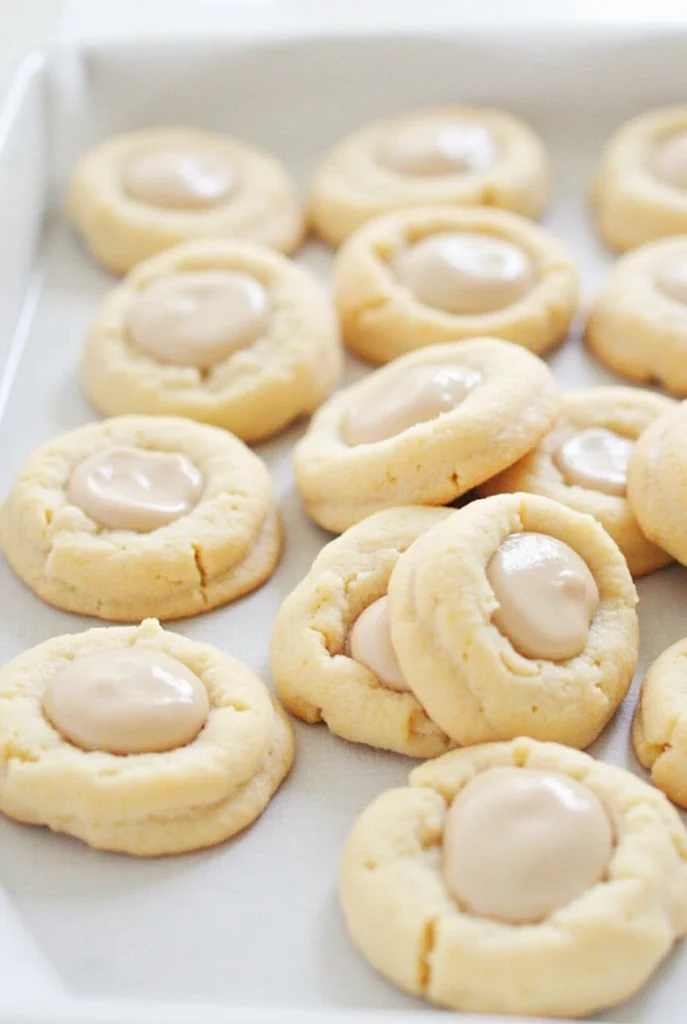 Eggnog Snickerdoodle Thumbprint Cookies