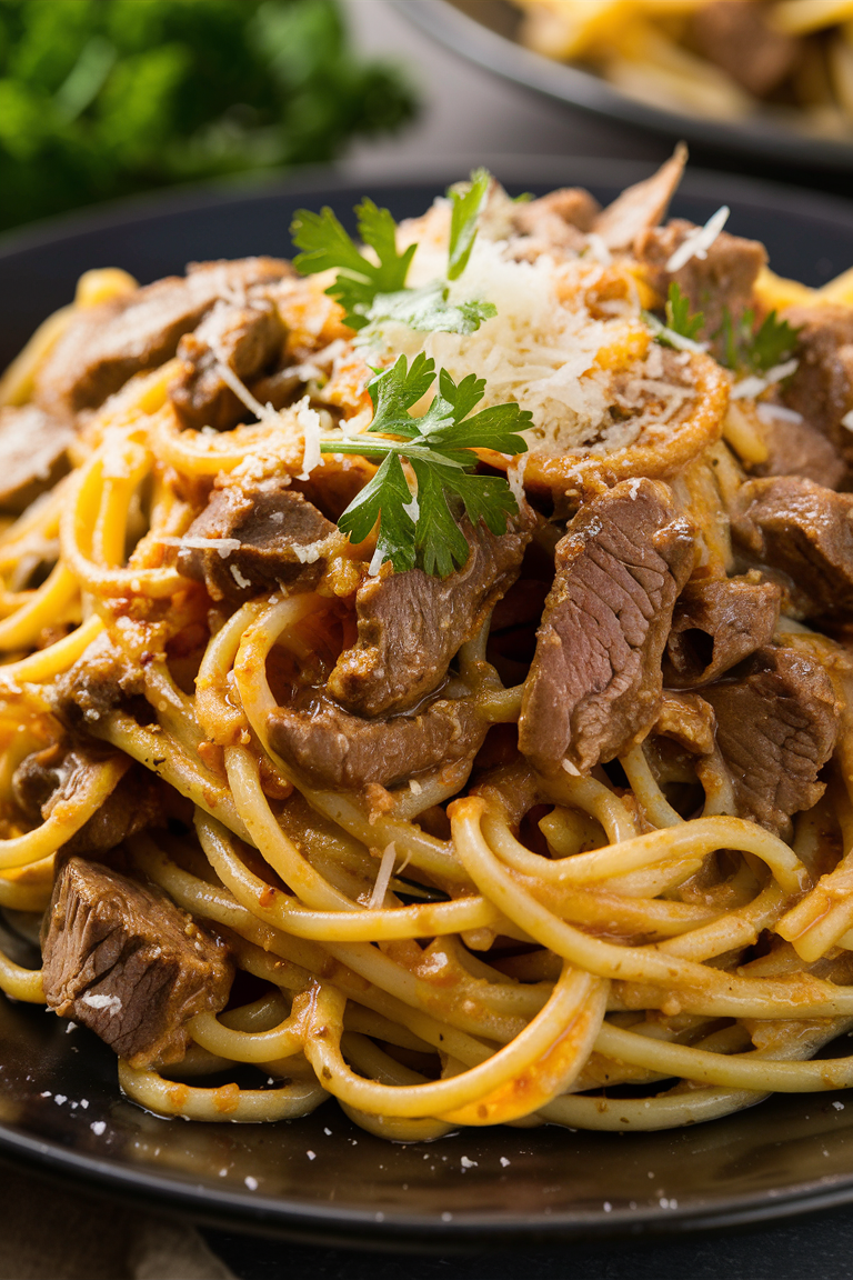 Garlic Beef Pasta