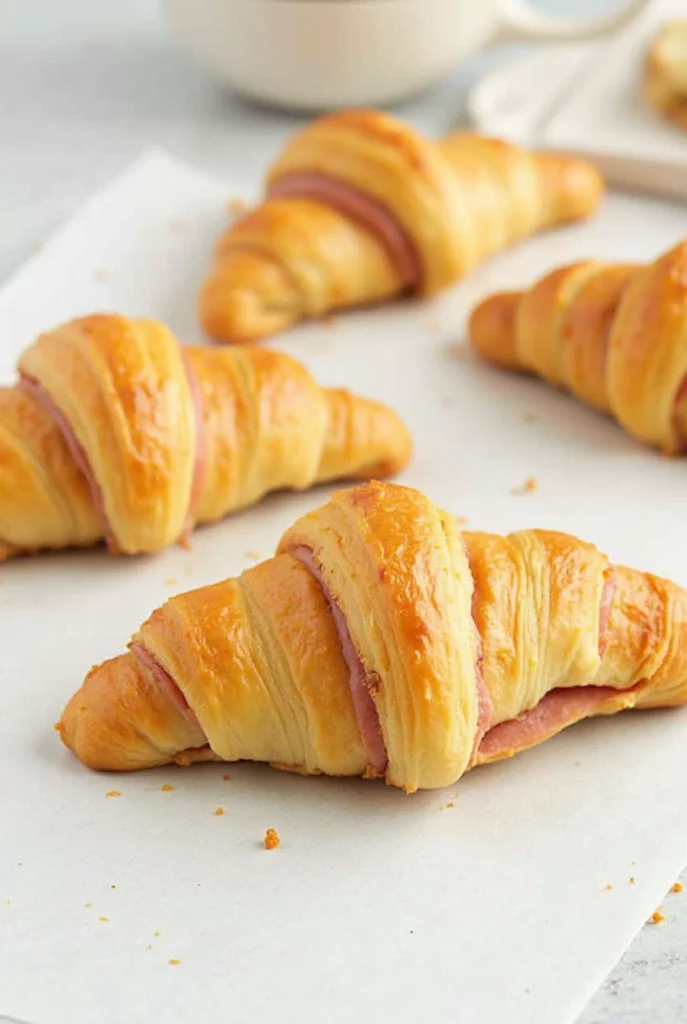 Baked Ham and Cheese Croissants