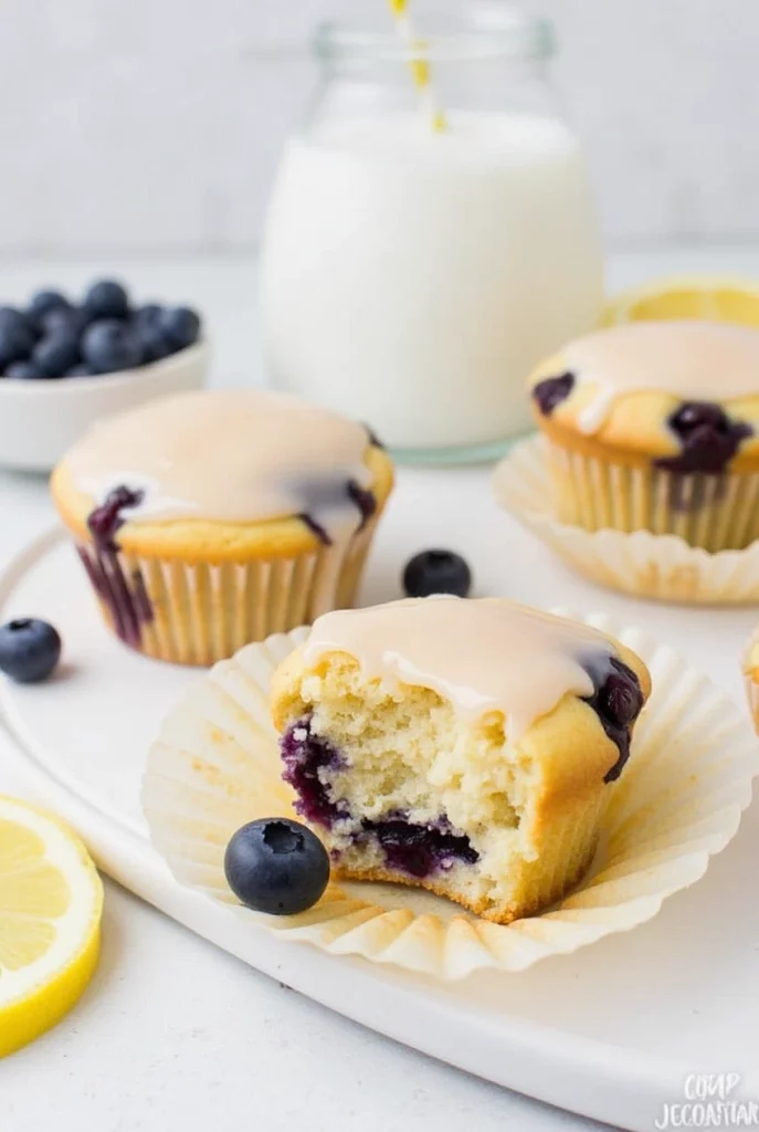 Blueberry Lemon Glazed Muffins