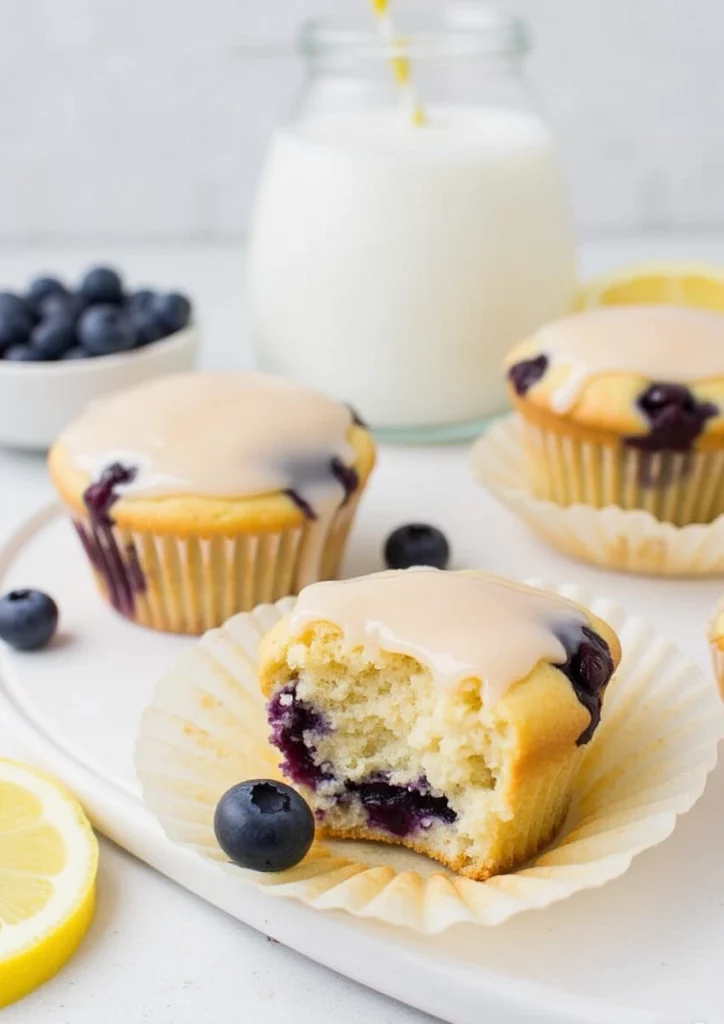 Blueberry Lemon Glazed Muffins