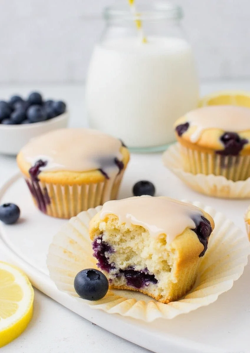 Blueberry Lemon Glazed Muffins