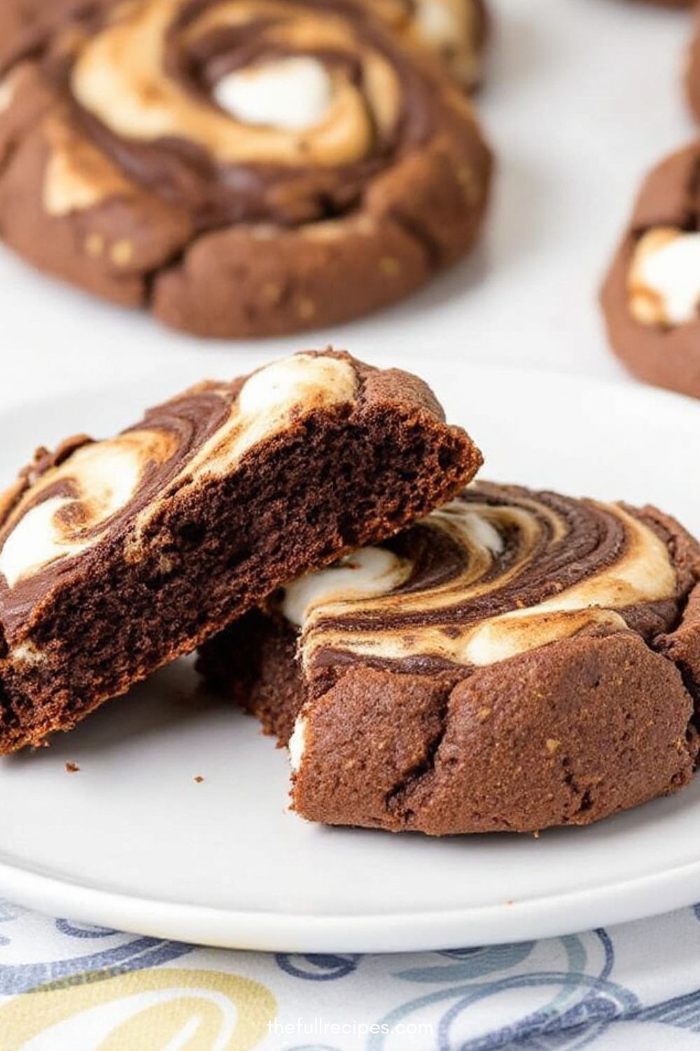 Chocolate Marshmallow Swirl Cookies