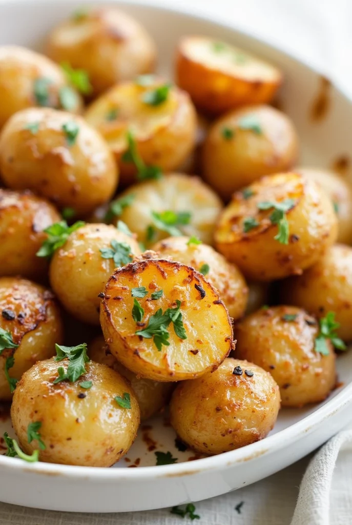 Roasted Garlic Butter Parmesan Potatoes