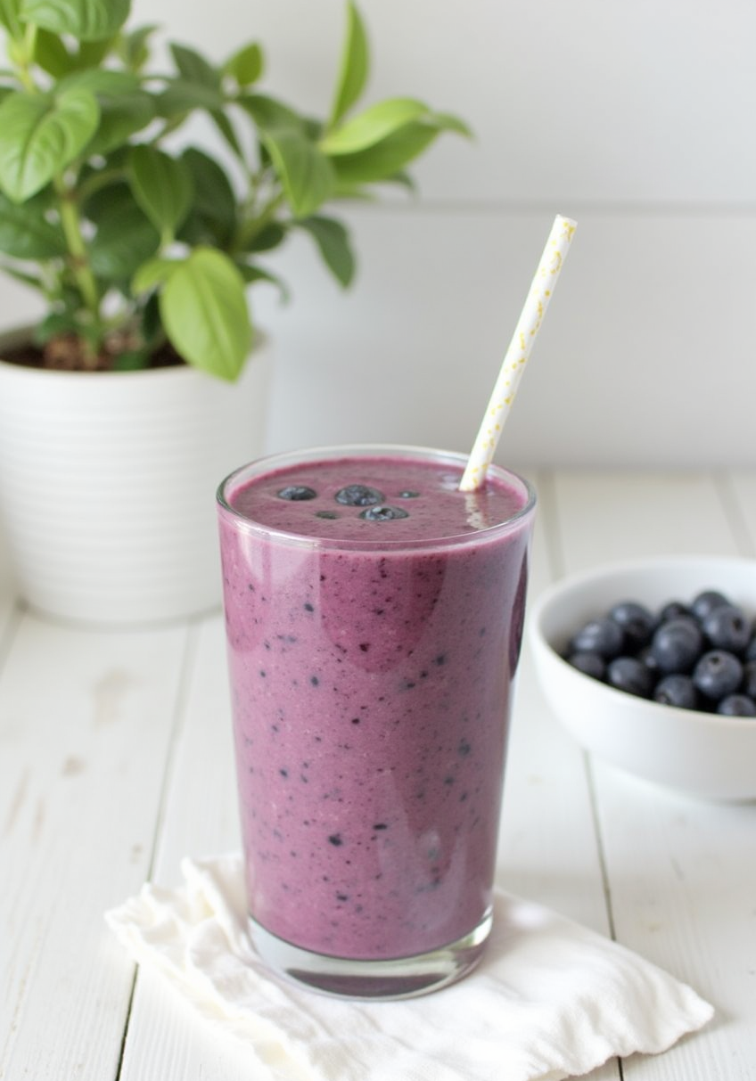 Blueberry Spinach Breakfast Smoothie