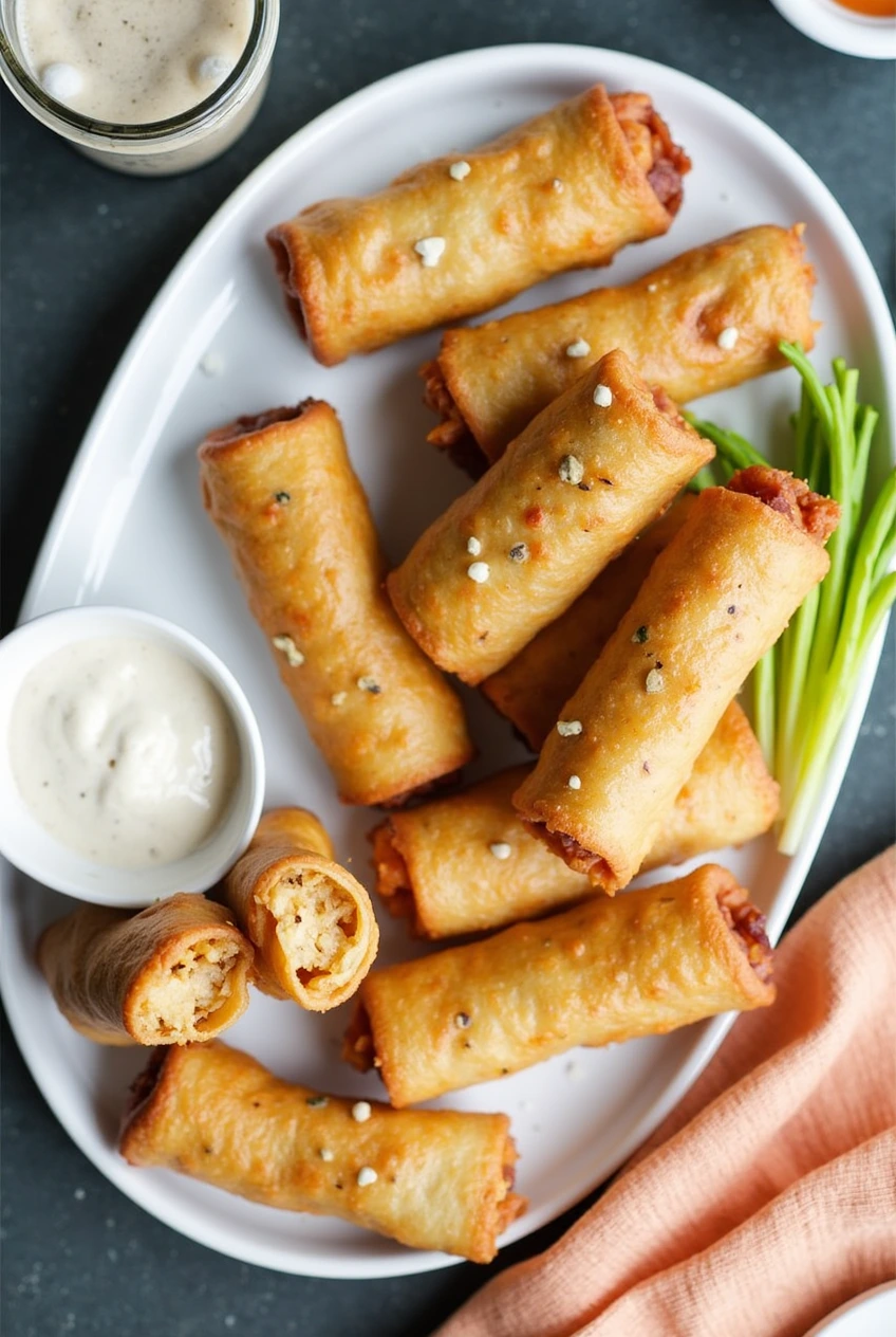 Buffalo Chicken Egg Rolls