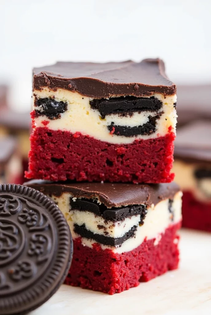 Red Velvet Oreo Fudge Brownies