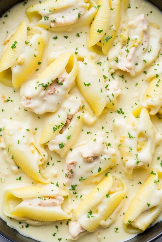 Stuffed Chicken Alfredo Shells