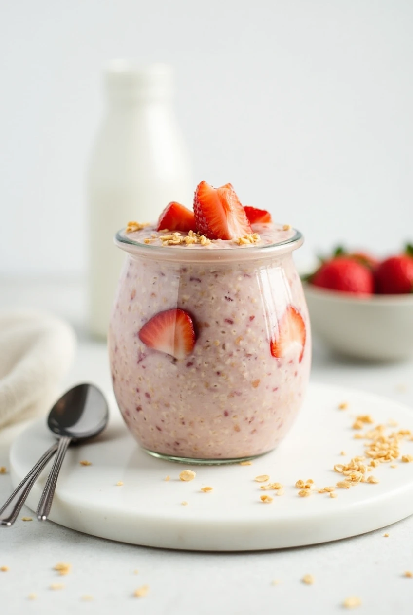 strawberry overnight oats