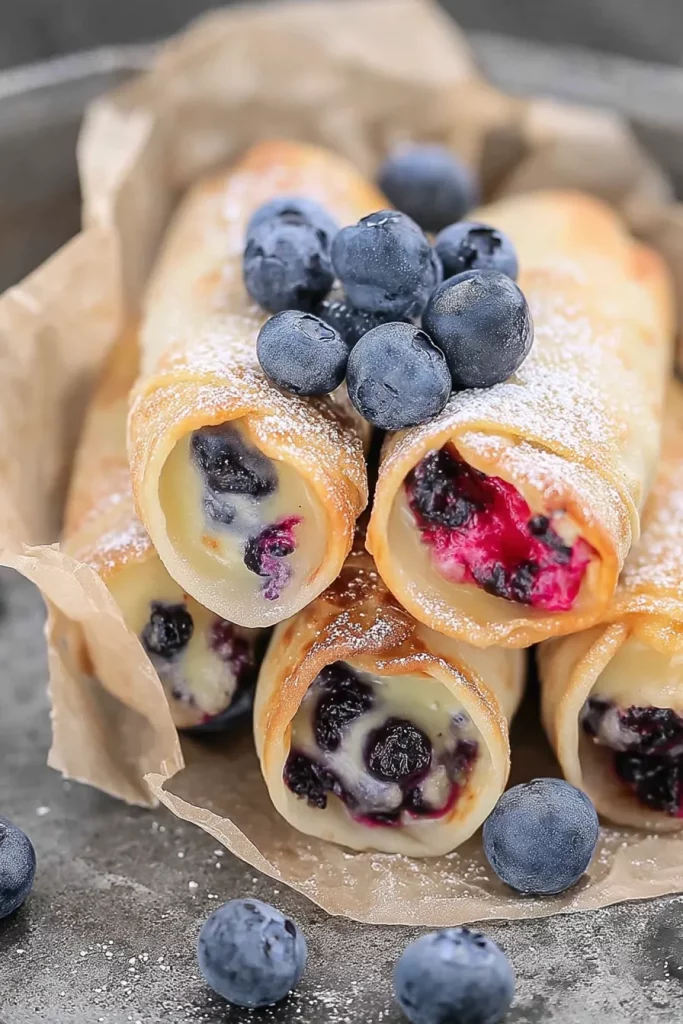 Blueberry Cheesecake Egg Rolls