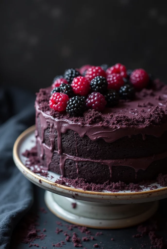 Blackberry Velvet Gothic Cake