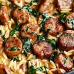 Creamy Chicken Sausage Orzo Skillet