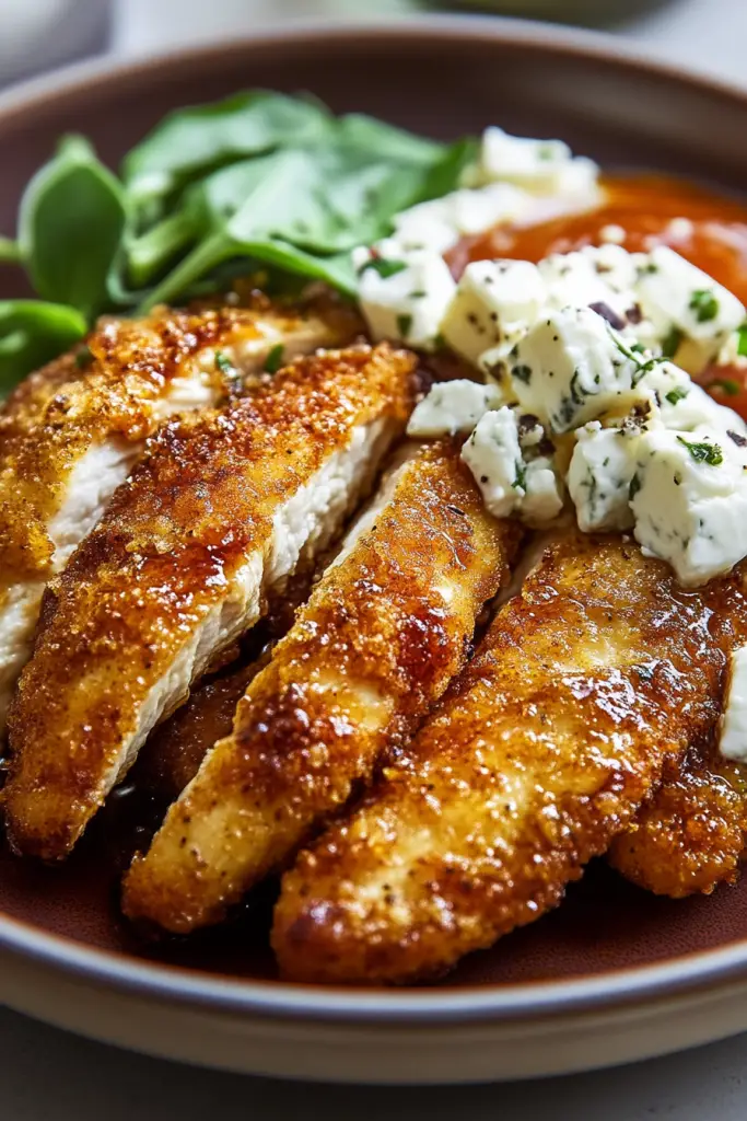Crispy Hot Honey Feta Chicken