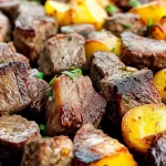 Garlic Butter Steak Bites and Potatoes