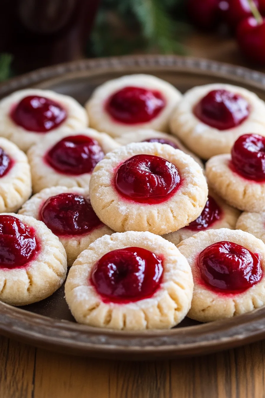 Italian soft almond cookies with cherries