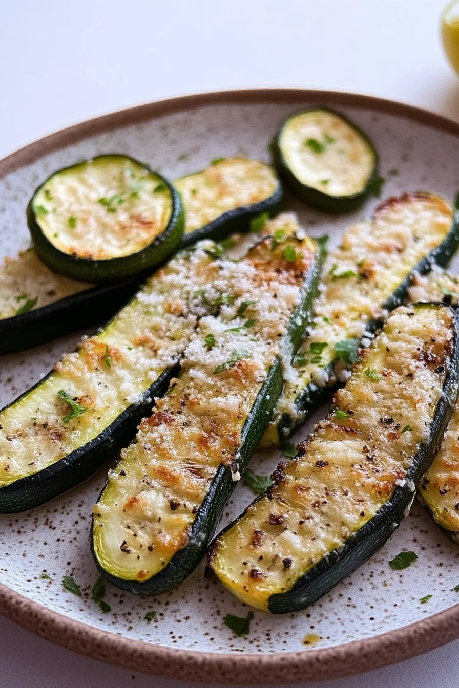 Roasted Parmesan Garlic Zucchini Spears