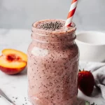 Strawberry Peach Chia Seed Smoothie