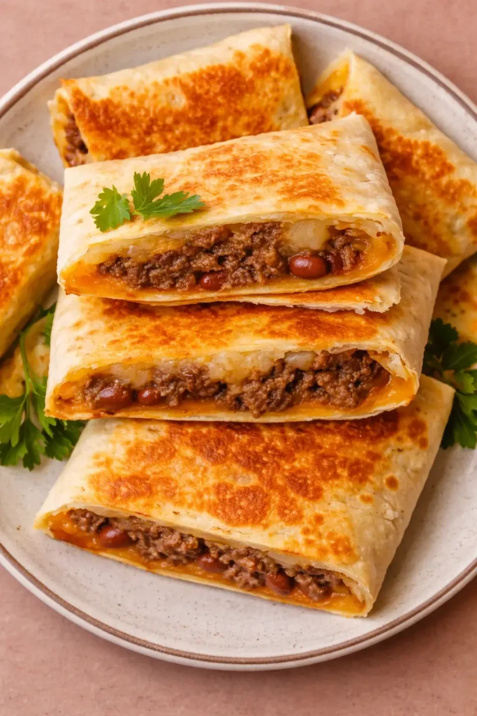 Crispy Bean and Beef Taquitos