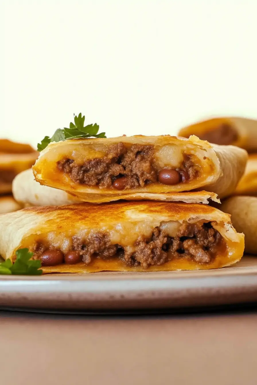 Crispy Bean and Beef Taquitos