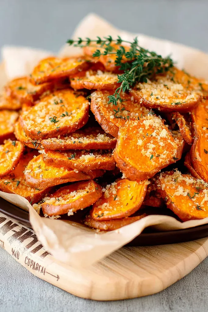 Parmesan Herb Air Fryer Sweet Potatoes