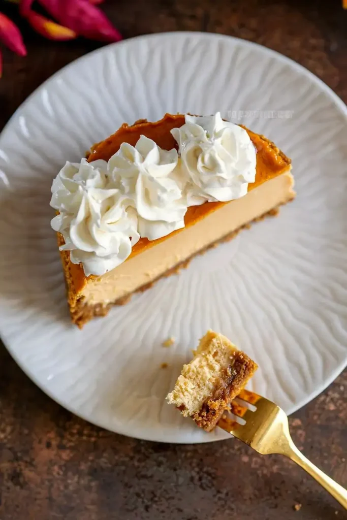 Pumpkin Cheesecake from the top view