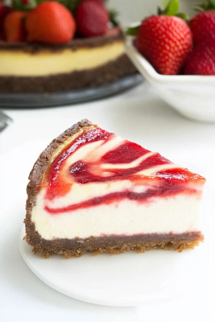 Strawberry Swirl Cheesecake