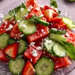 Watermelon Cucumber Strawberry Salad