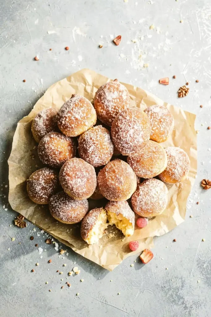 Zeppole Italian Ricotta Doughnuts top view 