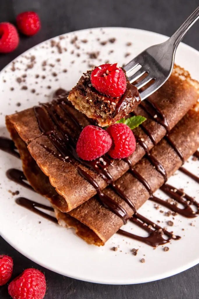 Chocolate Crepes top view 