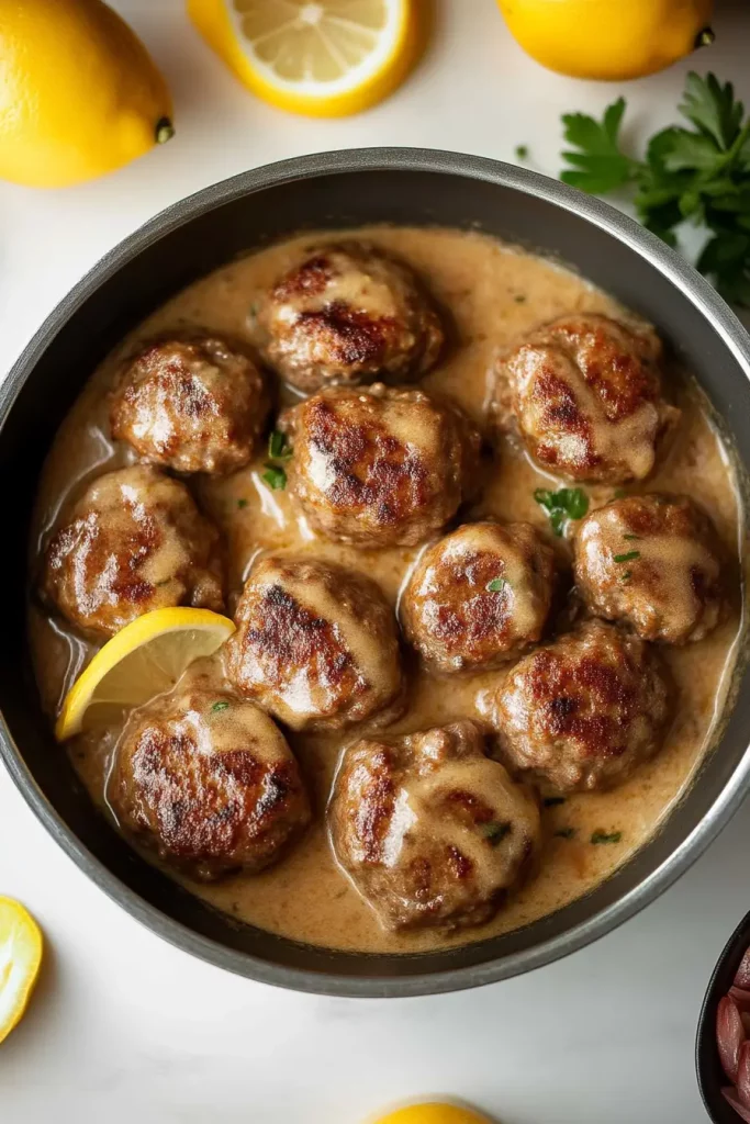 Greek Meatballs in Lemon Sauce