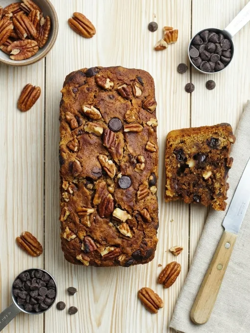 Healthy Date and Walnut Cake ( top view )