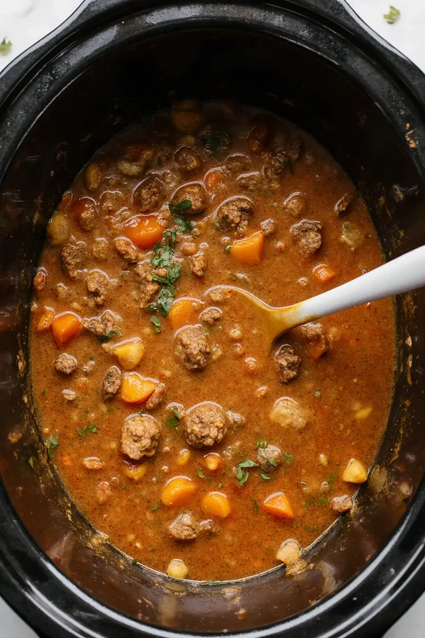 Slow Cooker Hamburger Soup