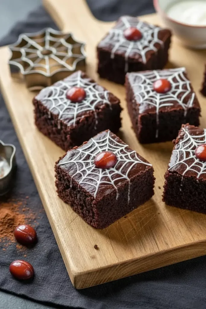 Easy Spiderweb Brownies right view