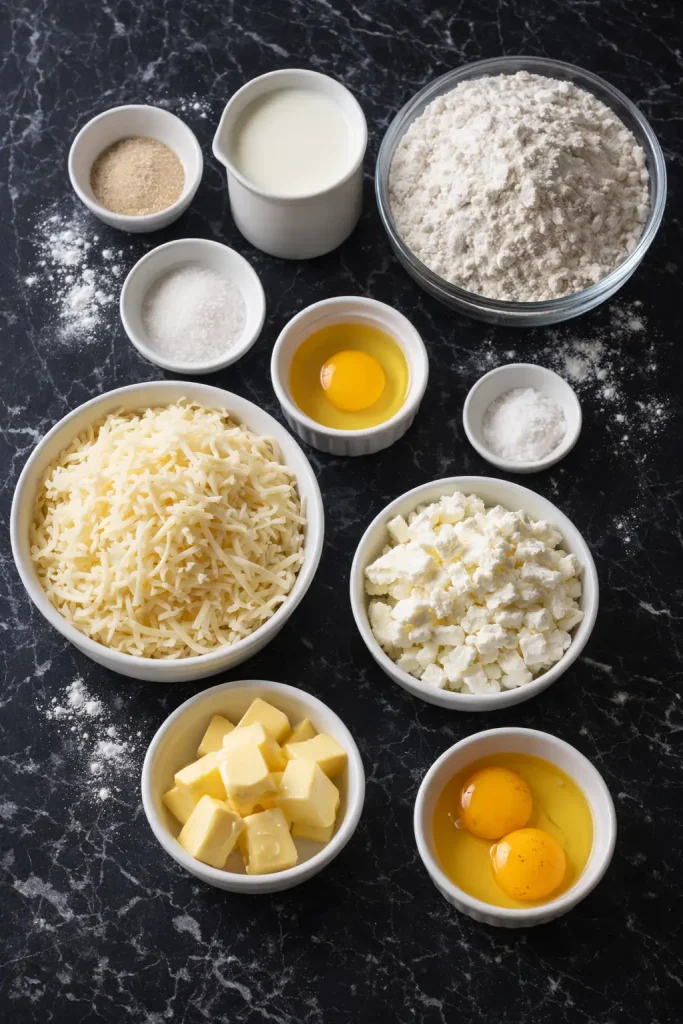 Ingredients Khachapuri (Georgian Cheese Bread)