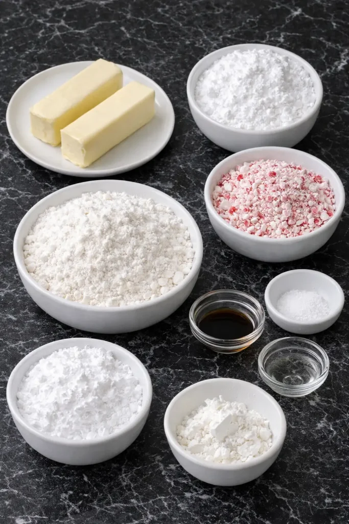 Ingredients Peppermint Snowball Cookies