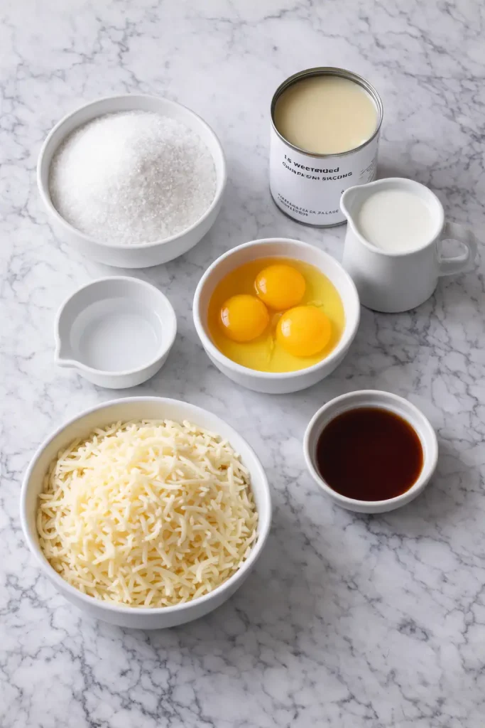 Ingredients homemade flan