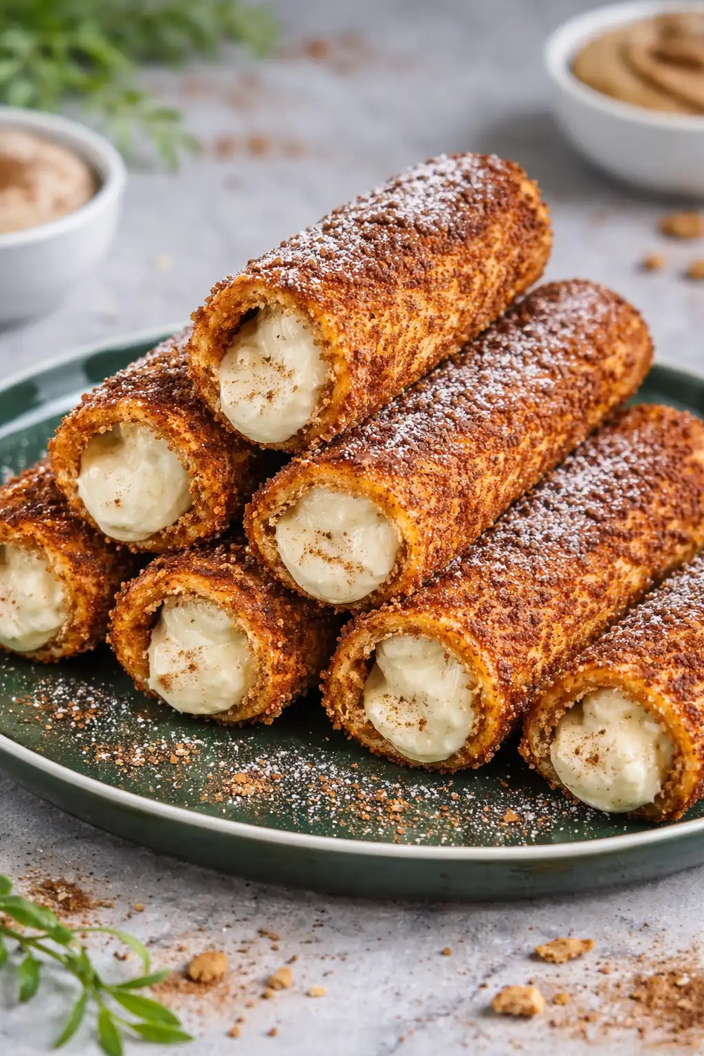 Crispy Keto Cinnamon Cream Cheese Roll Ups