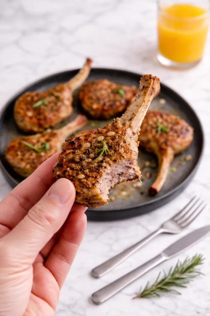 Garlic Rosemary Lamb Chops ( bited )