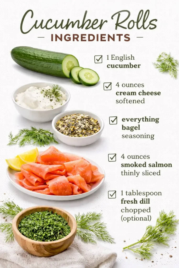 Ingredients Viral Cucumber and Cream Cheese Roll Ups