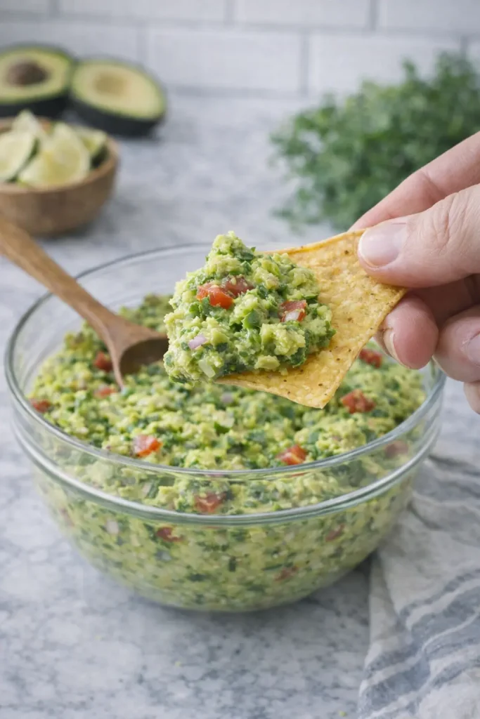 Best Ever Guacamole Recipe ( with chips )