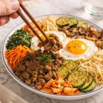 Bibimbap Recipe with chopsticks