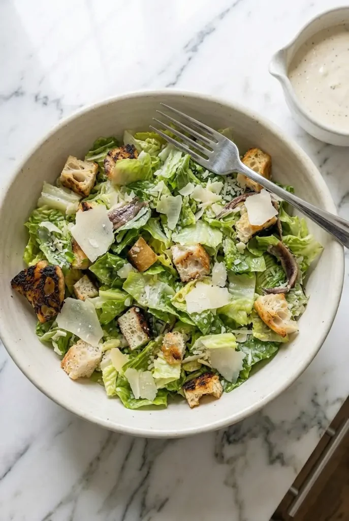 Classic Caesar Salad ( top view )