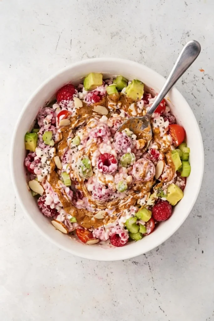 Cottage Cheese Breakfast Bowls ( top view)
