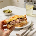 Easy homemade tuna melt toast with creamy tuna filling and toasted bread