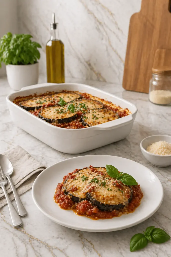 Eggplant Parmesan Recipe ( top view )
