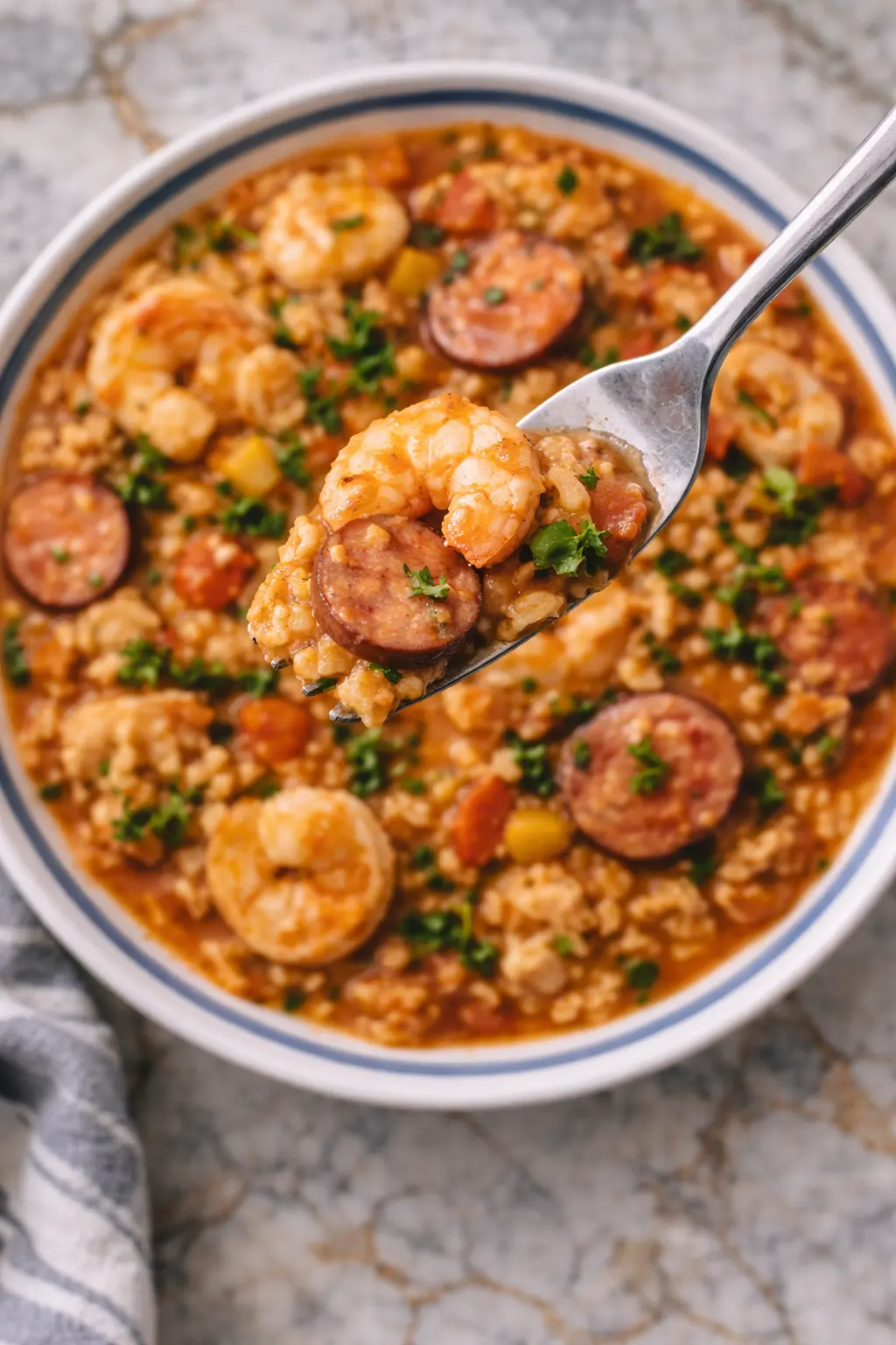Jambalaya Recipe from the top view
